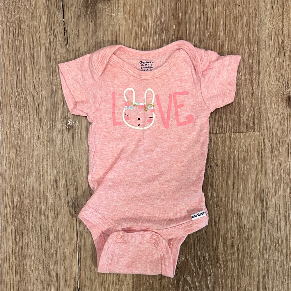 Gerber Pink Bunny Love Bodysuit
